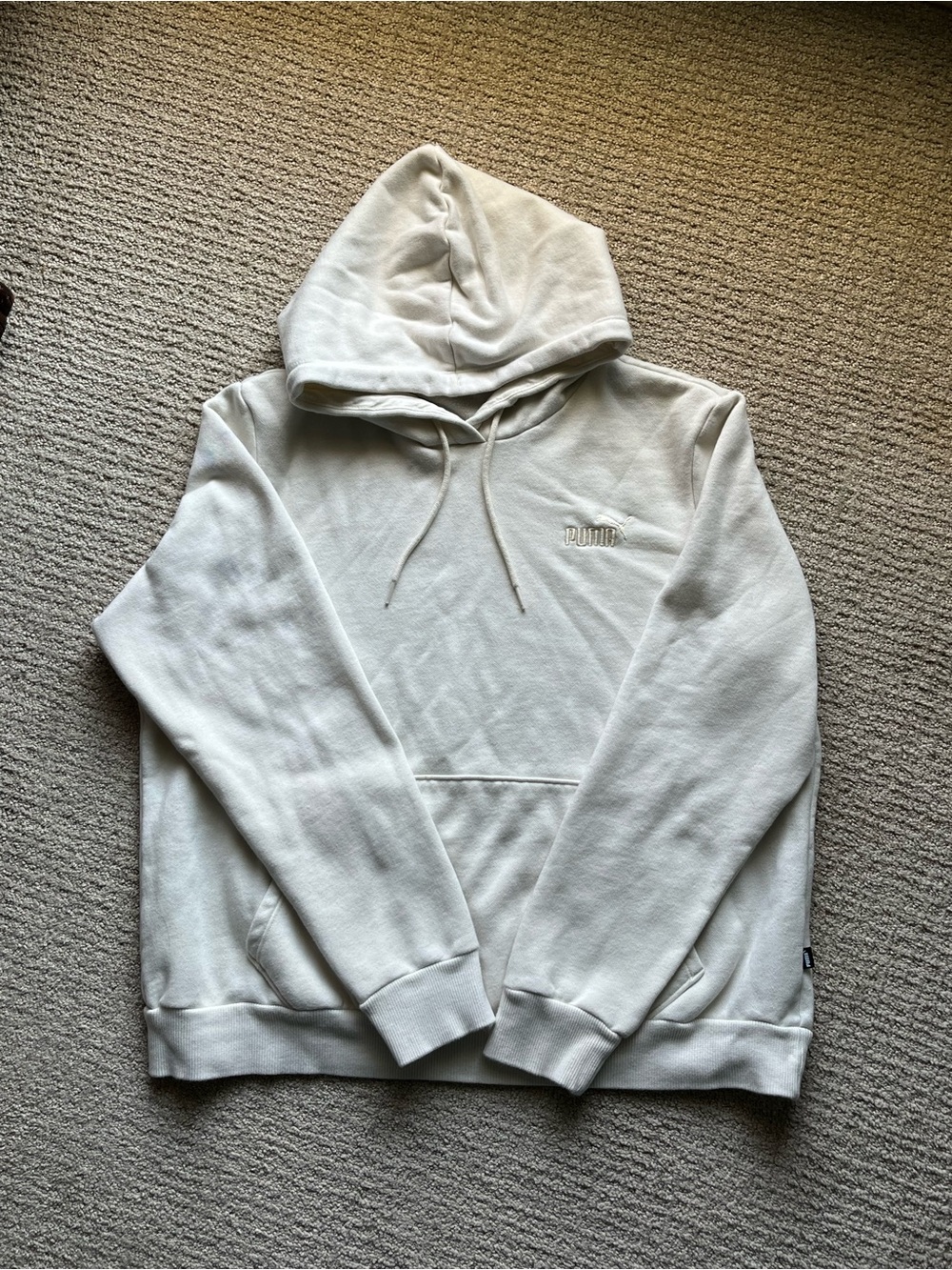 Puma Women’s XL Cream Tonal Logo Pullover Hoodie